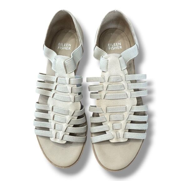 Eileen Fisher Shoes - Eileen Fisher Rato Tan Leather Flats Gladiator Sandals Slip On Women’s Size 7